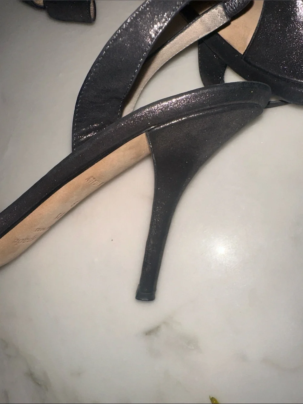 kate spade Charcoal Metallic Bow Slingback Sandals